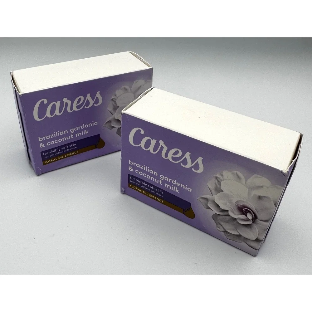 Lot of 2 Caress Brazilian Gardenia & Coconut Milk Beauty Bar Soap Discontinued